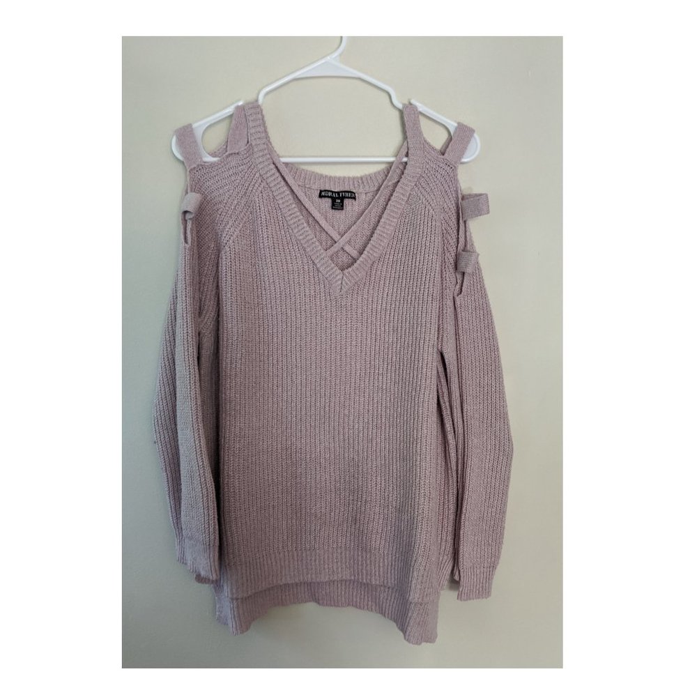 LAST CHANCE Cold Shoulder Lavender Sweater